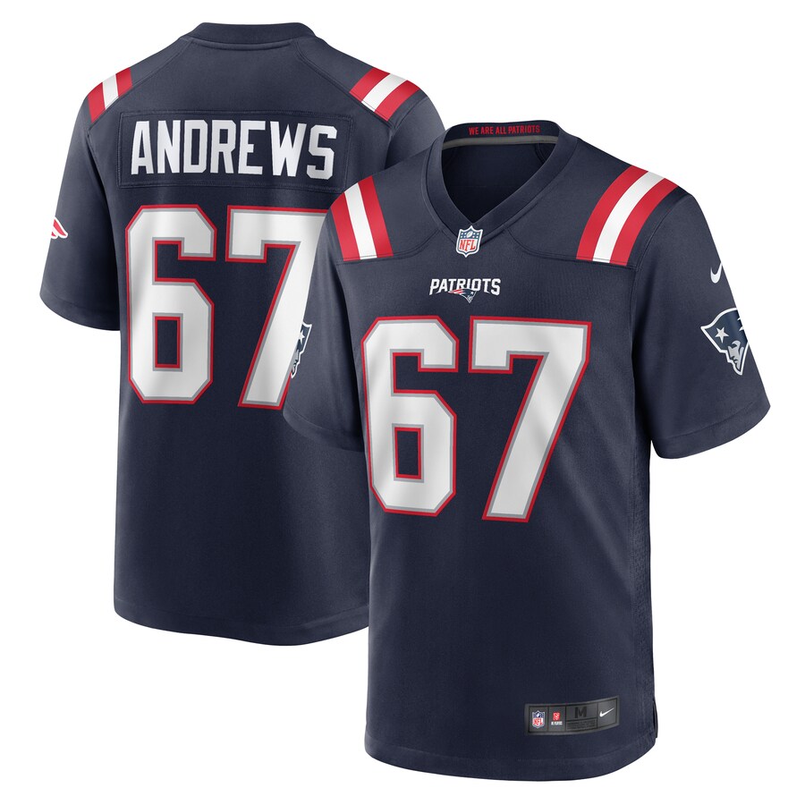 Men's New England Patriots Jake Andrews Nike  Navy Team Game Jersey - Jersey