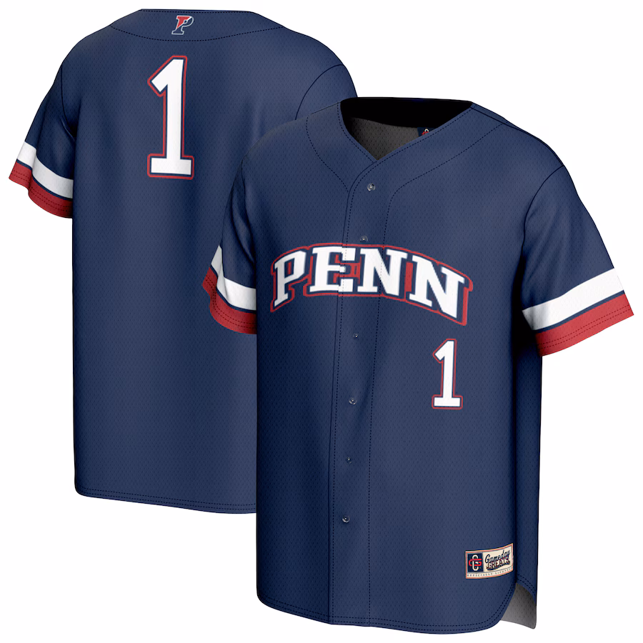 Youth GameDay Greats  Navy Pennsylvania Quakers Pick-A-Player Lightweight Baseball Fashion Jersey - Jersey