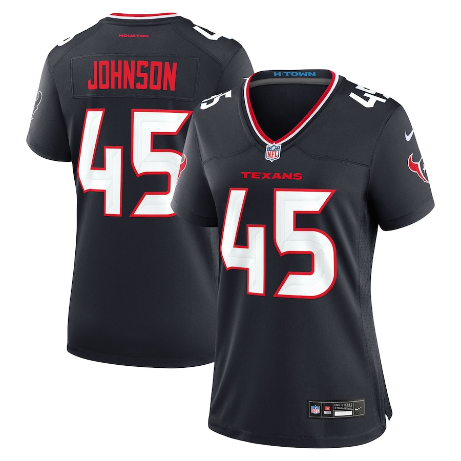 Women's Houston Texans Jakob Johnson Nike Navy Team Game Jersey - Jersey