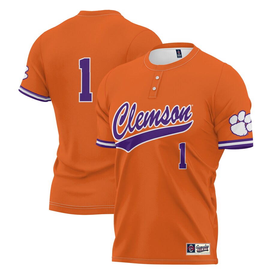 Unisex GameDay Greats #1 Orange Clemson Tigers Lightweight Softball Jersey - Jersey