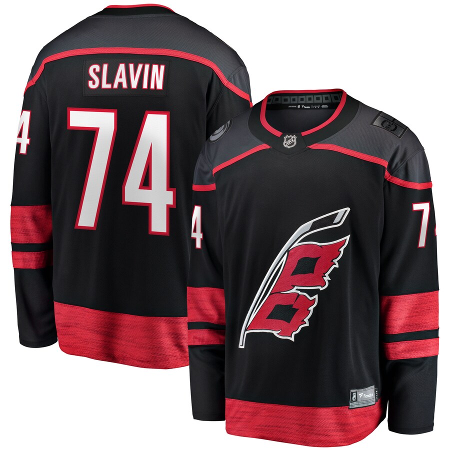 Men's Carolina Hurricanes Jaccob Slavin Fanatics Branded Black Home Breakaway Player Jersey - Jersey