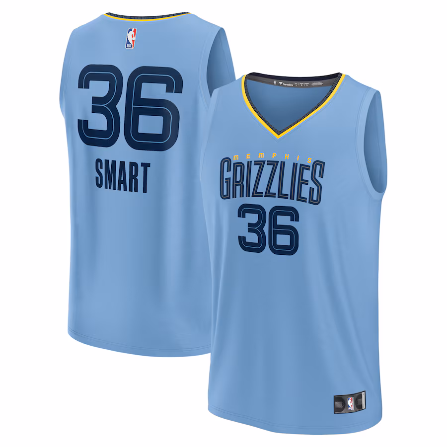 Men's Memphis Grizzlies Marcus Smart Fanatics Light Blue Fast Break Player Jersey - Statement Edition - Jersey