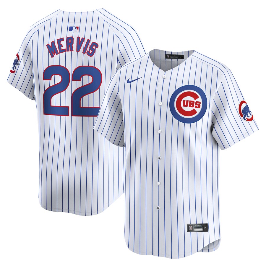 Men's Chicago Cubs Matt Mervis Nike White Home Limited Player Jersey - Jersey