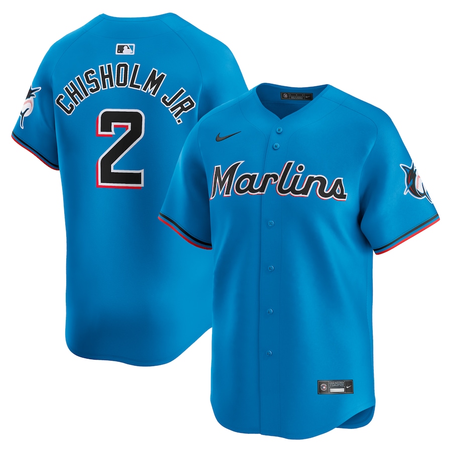 Men's Miami Marlins Jazz Chisholm Jr. Nike Blue Alternate Limited Player Jersey - Jersey
