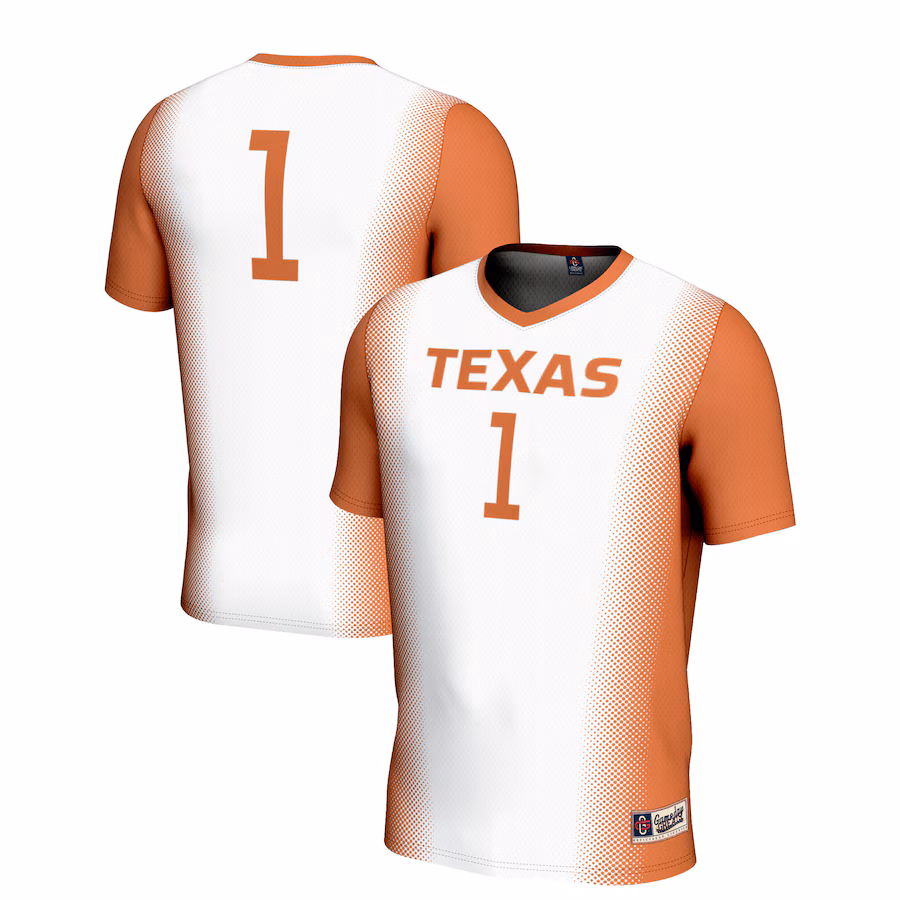 Unisex GameDay Greats #1 White Texas Longhorns  Lightweight Women's Soccer Jersey - Jersey