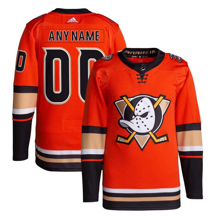 Men's Anaheim Ducks adidas Orange Alternate Primegreen Authentic Pro Custom Jersey - Jersey