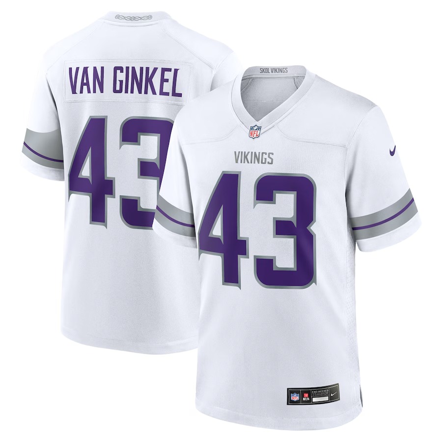 Men's Minnesota Vikings Andrew Van Ginkel Nike  White Alternate Game Jersey - Jersey