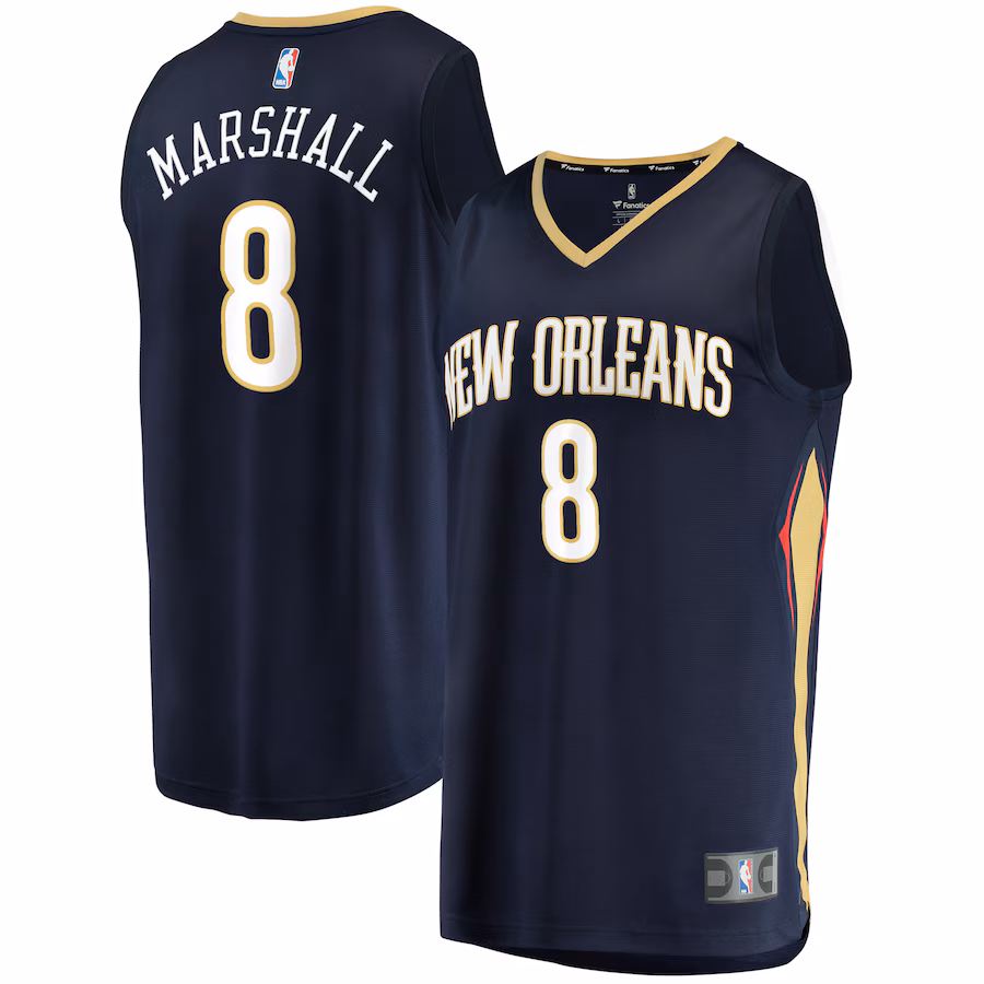Men's New Orleans Pelicans Naji Marshall Fanatics Navy Fast Break Replica Jersey - Icon Edition - Jersey