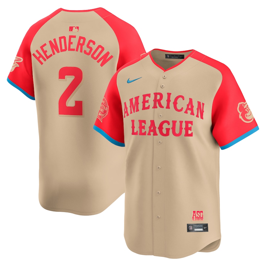 Men's American League Gunnar Henderson Nike Cream 2024 MLB All-Star Game Limited Player Jersey - Jersey