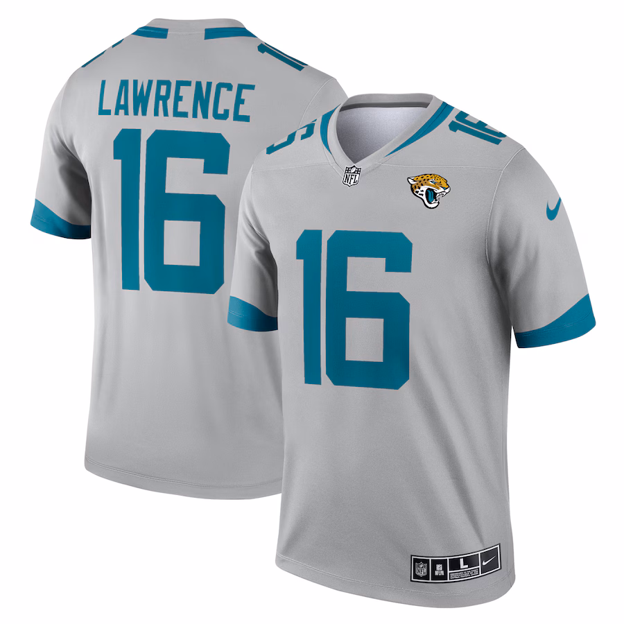 Men's Jacksonville Jaguars Trevor Lawrence Nike Silver Inverted Legend Jersey - Jersey