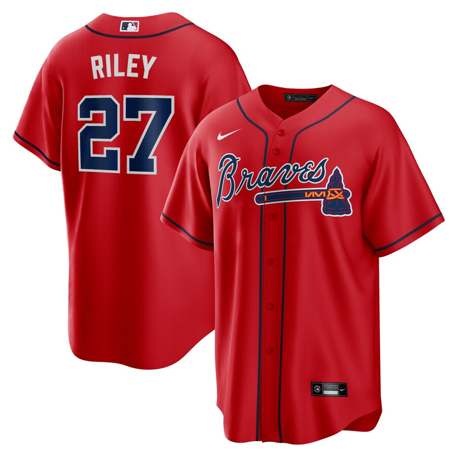 Men's Atlanta Braves Austin Riley Nike Red Alternate 2 Replica Jersey - Jersey