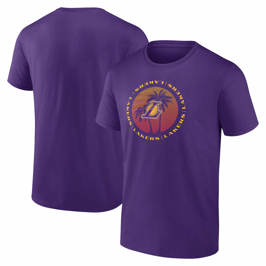 Men's Los Angeles Lakers Purple Announcer T-Shirt - Jersey
