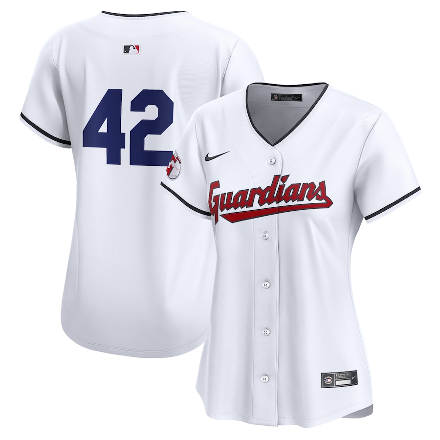 Women's Cleveland Guardians  Nike White 2024 Jackie Robinson Day Home Limited Jersey - Jersey