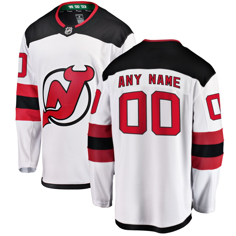 Men's New Jersey Devils Fanatics Branded White Away Breakaway Custom Jersey - Jersey