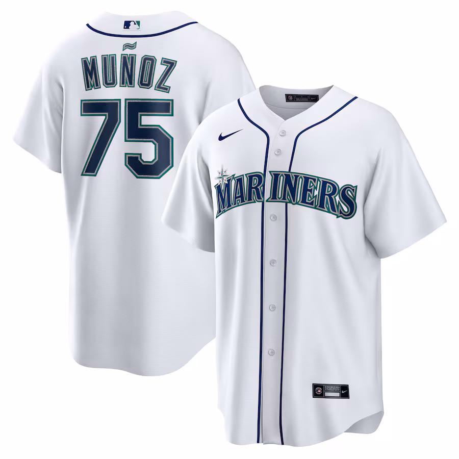 Men's Seattle Mariners Andres Munoz Nike White Home Replica Jersey - Jersey