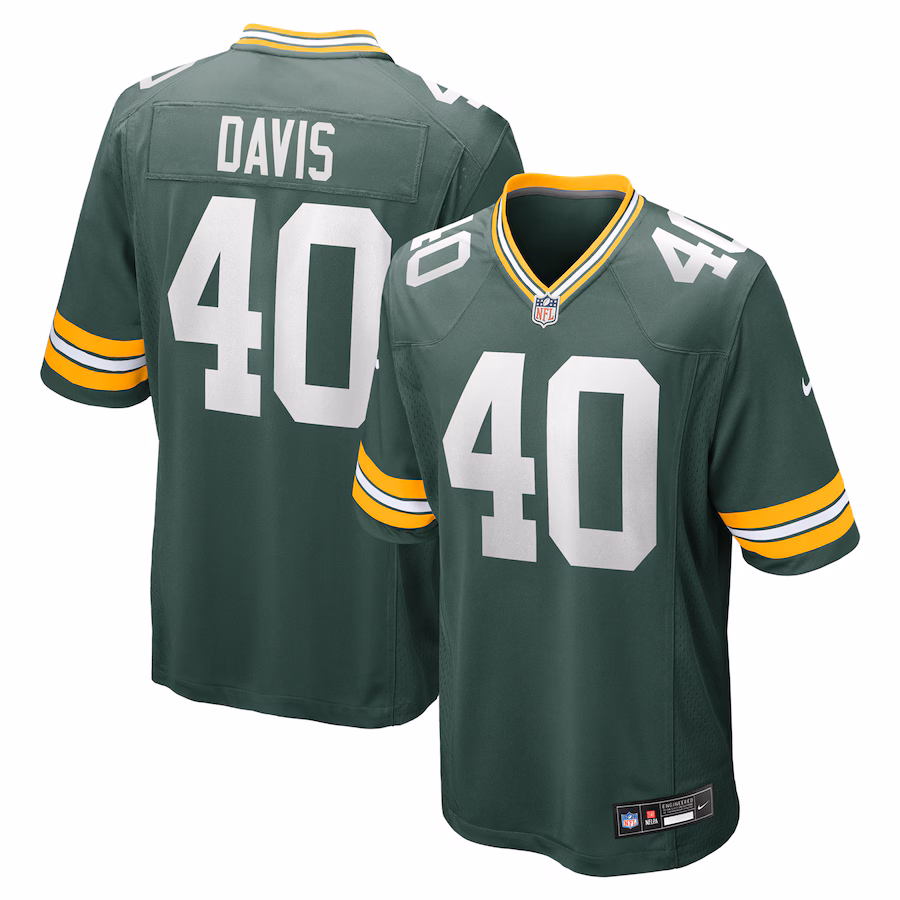 Men's Green Bay Packers LJ Davis Nike Green Game Jersey - Jersey