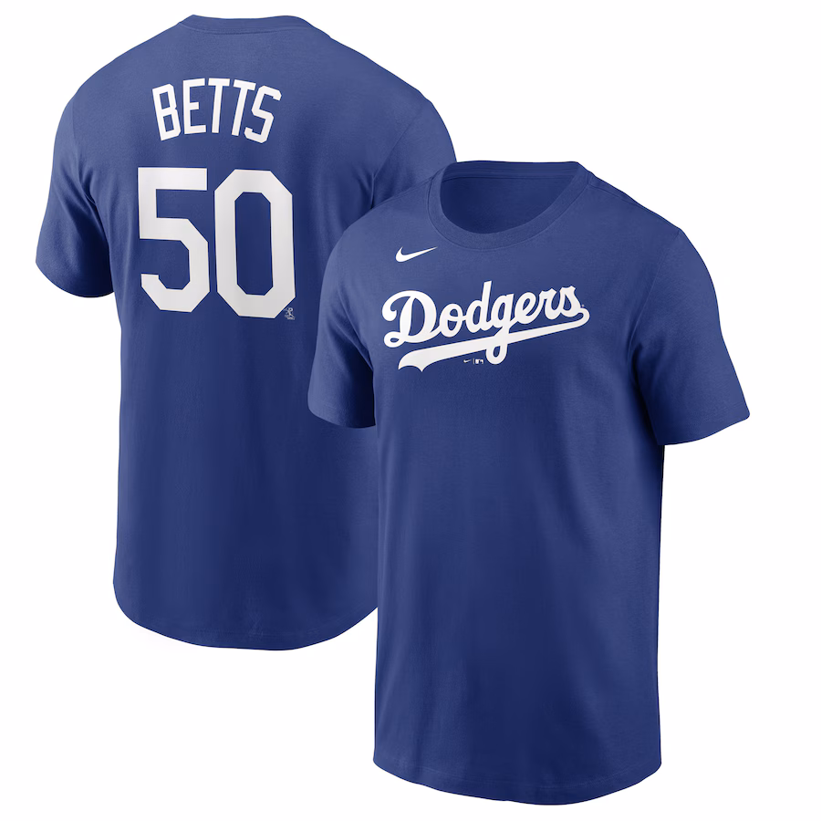 Men's Los Angeles Dodgers Mookie Betts Nike Royal Name & Number T-Shirt - Jersey