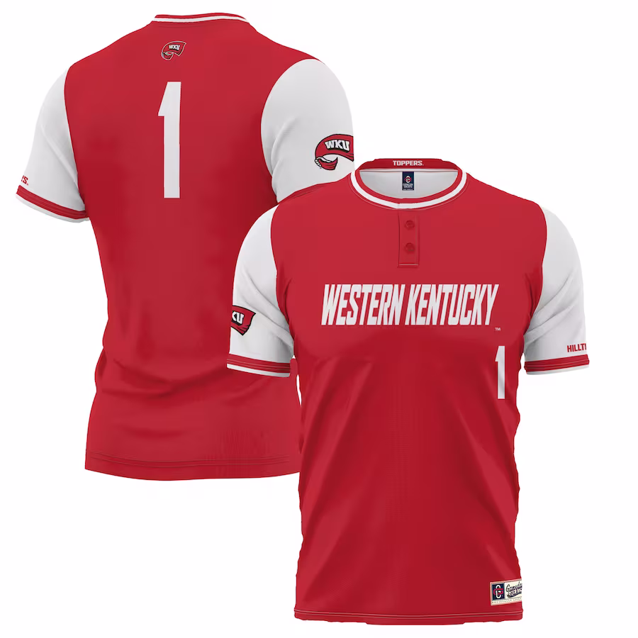 #1 Western Kentucky Hilltoppers GameDay Greats Unisex Lightweight Softball Jersey - Red - Jersey
