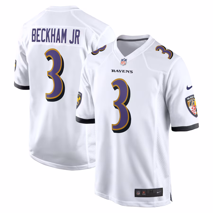 Men's Baltimore Ravens Odell Beckham Jr. Nike White Game Jersey - Jersey