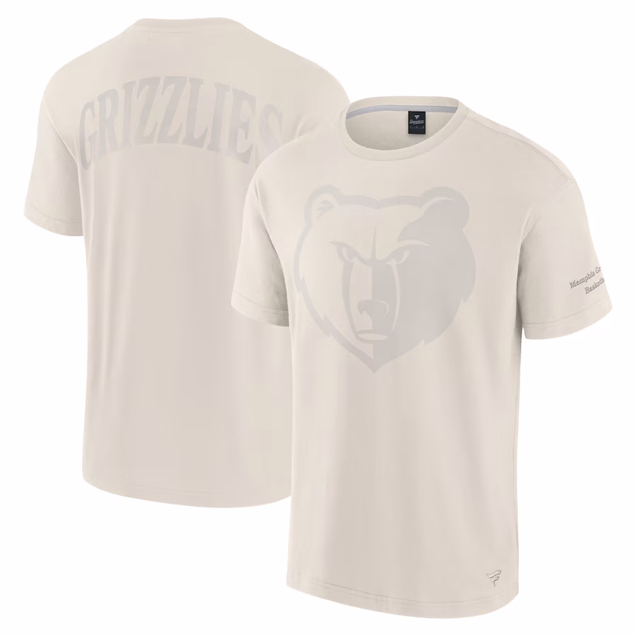 Men's Memphis Grizzlies Fanatics Cream Elements Iconic T-Shirt - Jersey
