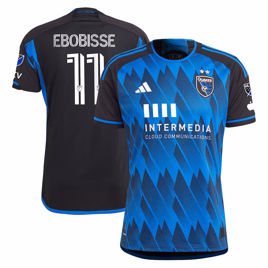Men's San Jose Earthquakes Jeremy Ebobisse adidas Blue 2023 Active Fault Jersey Authentic Jersey - Jersey