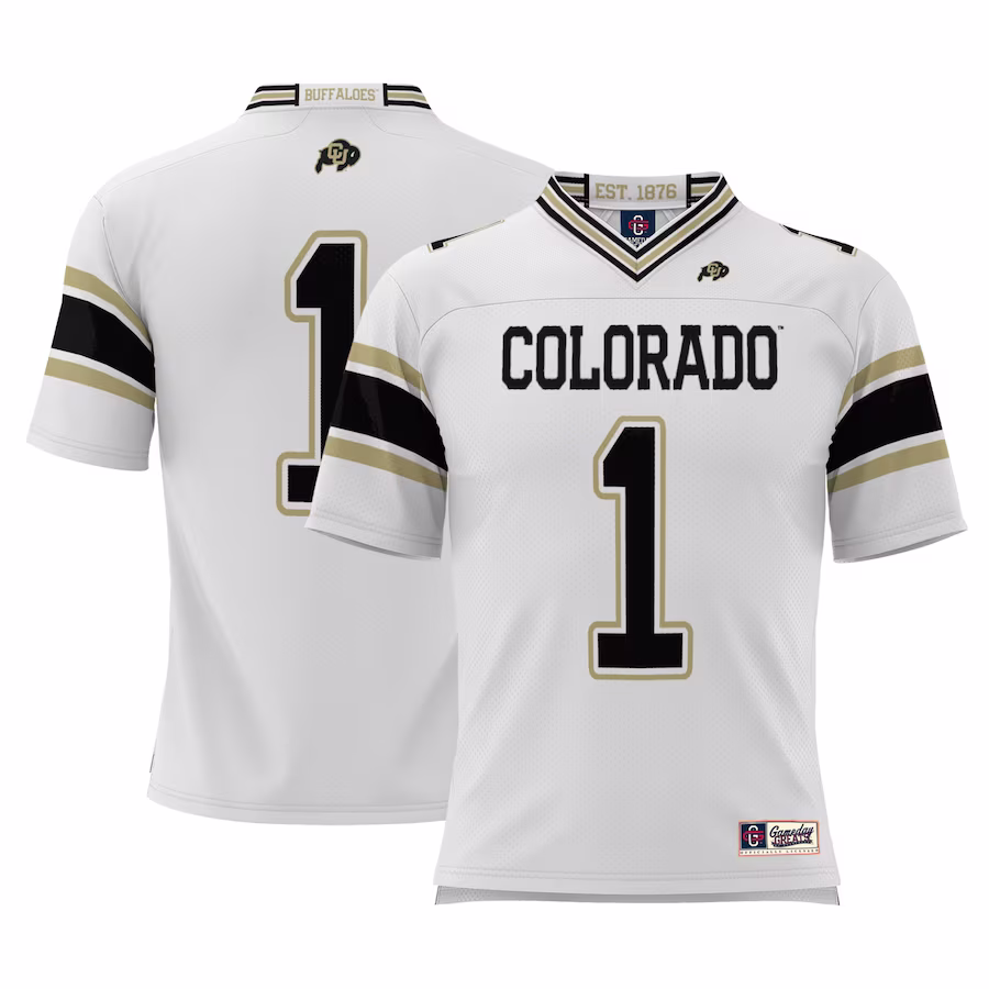 #1 Colorado Buffaloes GameDay Greats Endzone Football Jersey - White - Jersey