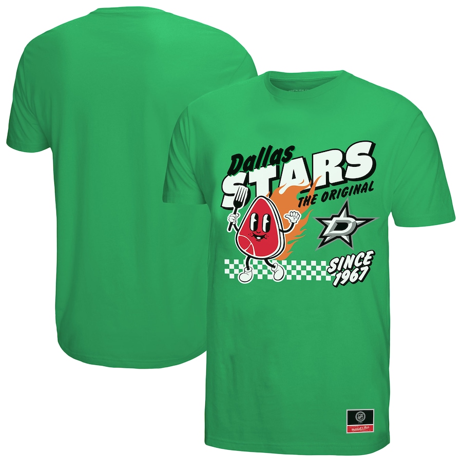 Men's Dallas Stars Mitchell & Ness Kelly Green Local Food T-Shirt - Jersey