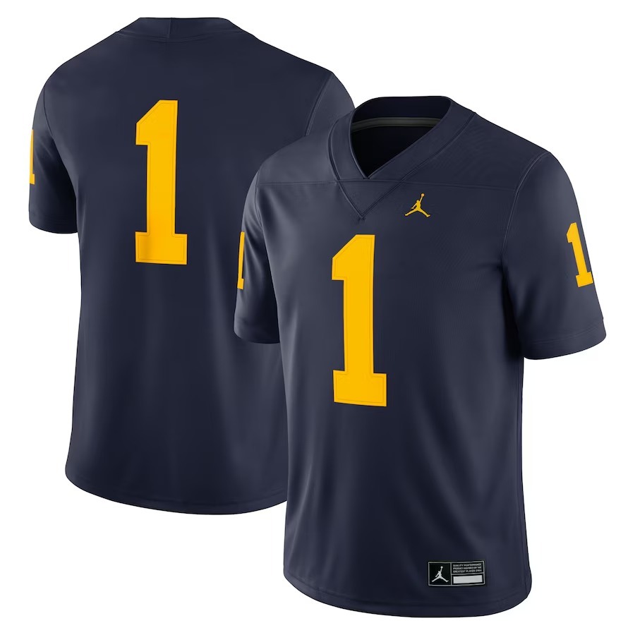 #1 Michigan Wolverines Jordan Brand Game Jersey - Navy - Jersey