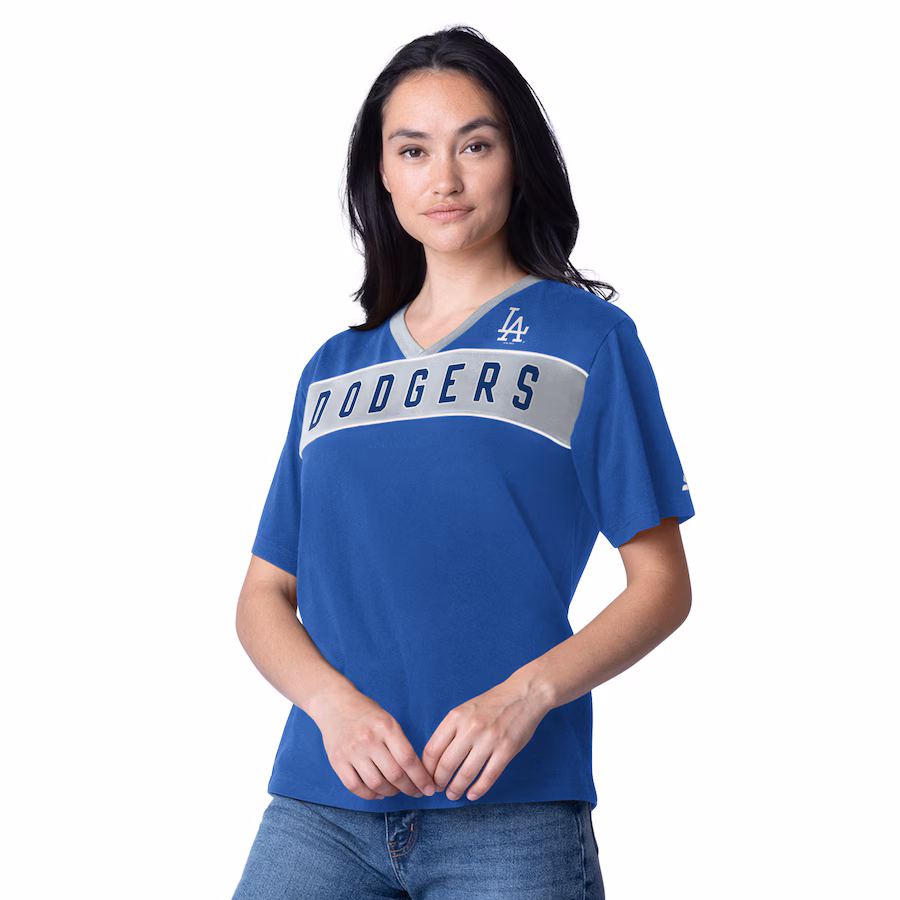 Women's Los Angeles Dodgers Starter Royal Game Day V-Neck T-Shirt - Jersey