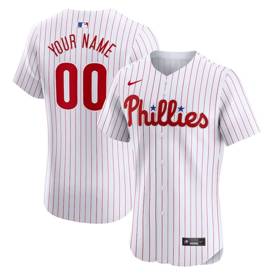 Men's Philadelphia Phillies Nike White Home Elite Custom Jersey - Jersey