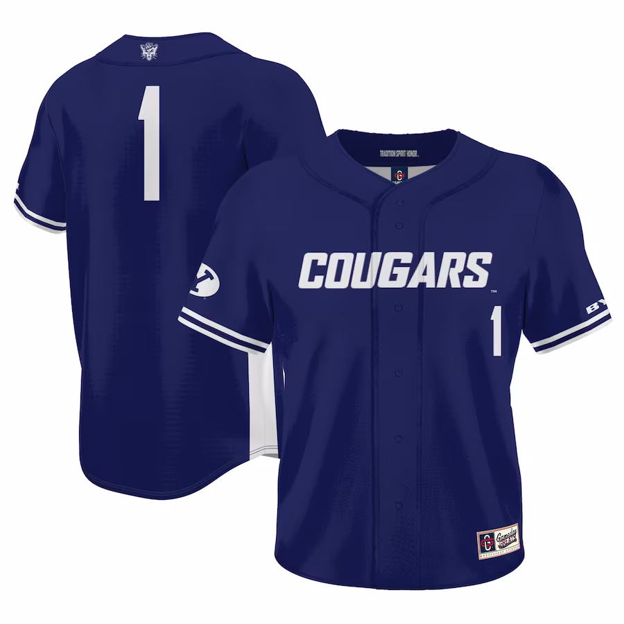 #1 BYU Cougars GameDay Greats Youth Lightweight Baseball Jersey - Navy - Jersey
