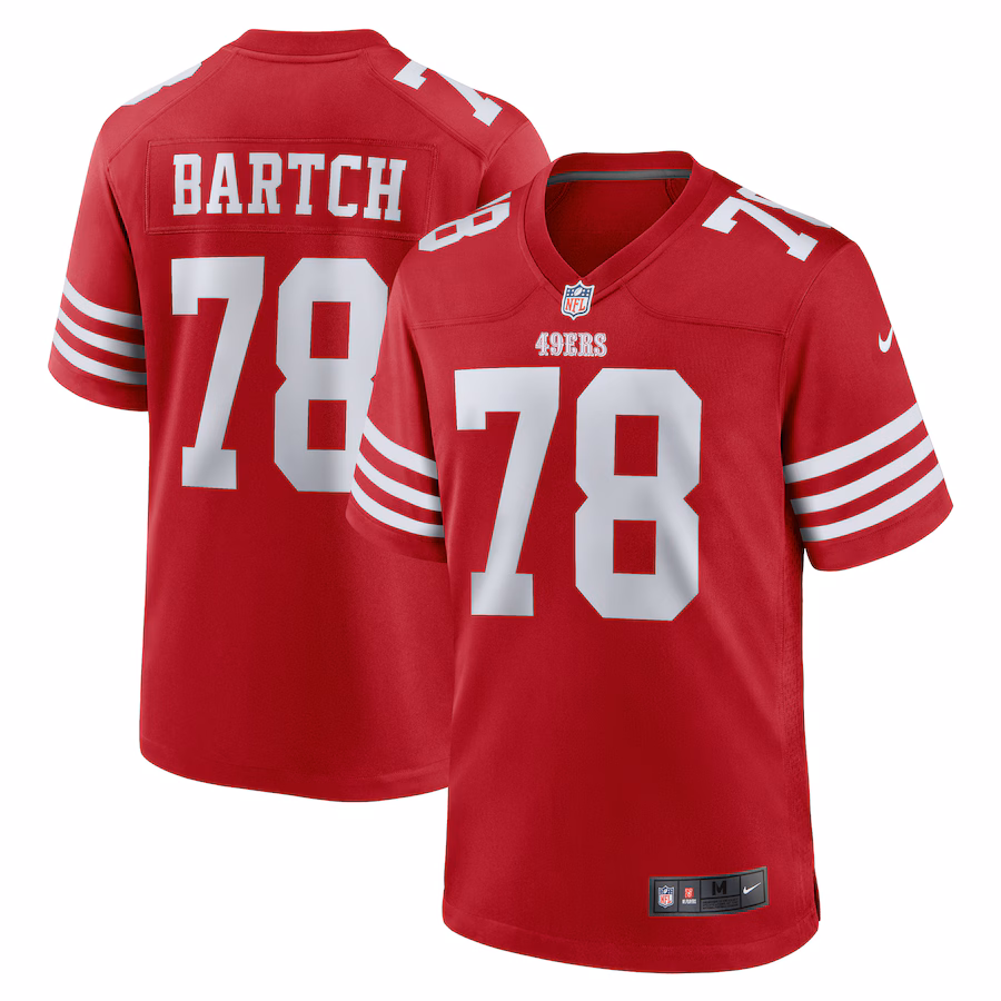 Men's San Francisco 49ers Ben Bartch Nike Scarlet Game Jersey - Jersey