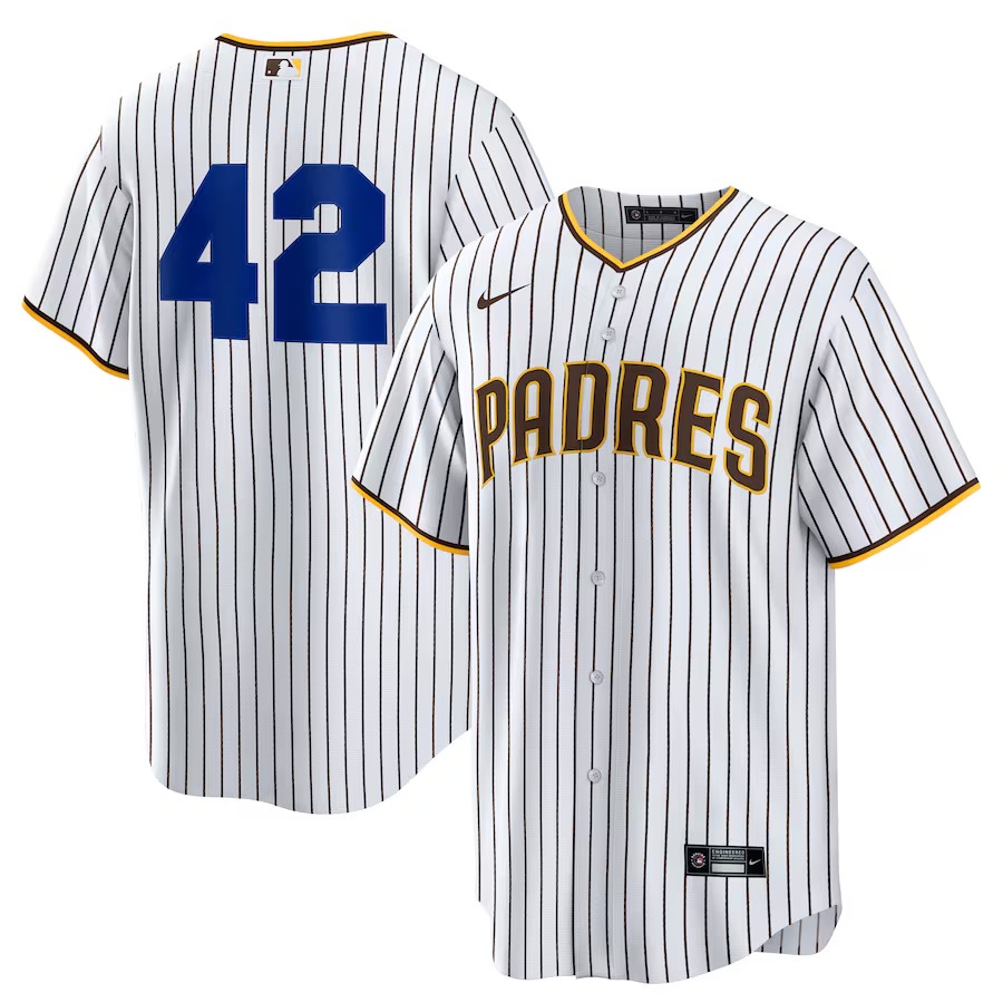 Men's San Diego Padres Nike White Home 2025 Jackie Robinson Day Replica Jersey - Jersey