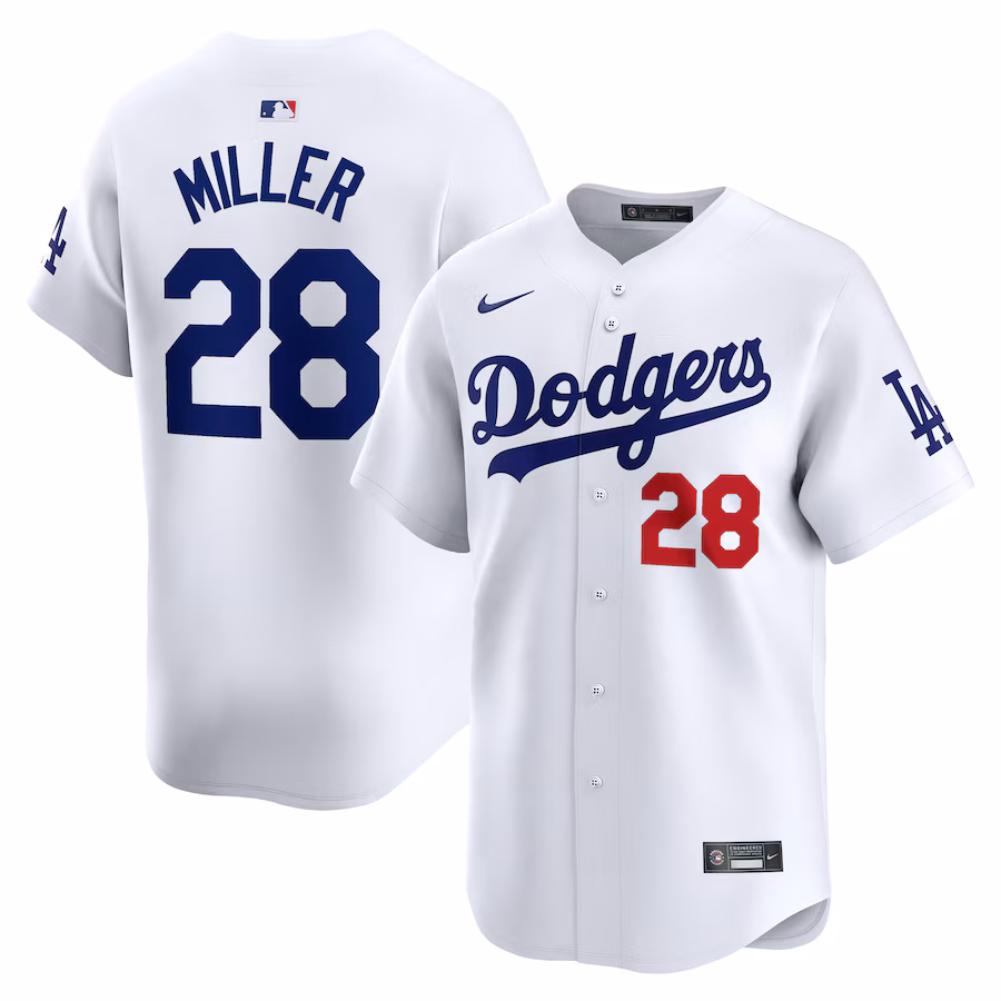 Men's Los Angeles Dodgers Bobby Miller Nike White Home Limited Player Jersey - Jersey