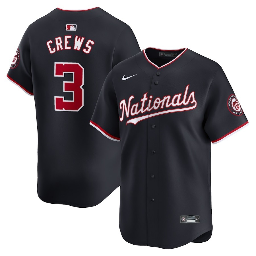 Men's Washington Nationals Dylan Crews Nike Navy Alternate Limited Player Jersey - Jersey