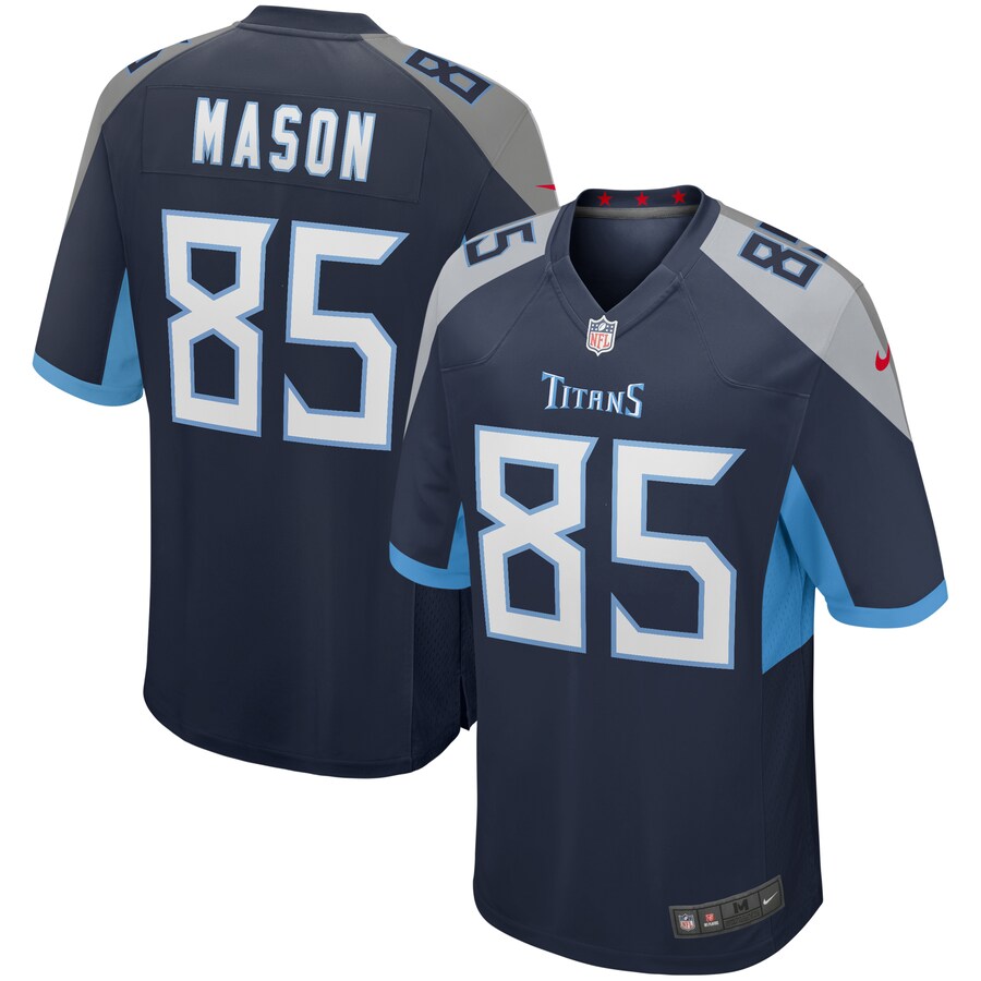 Men's Tennessee Titans Derrick Mason Nike Navy Game Retired Player Jersey - Jersey
