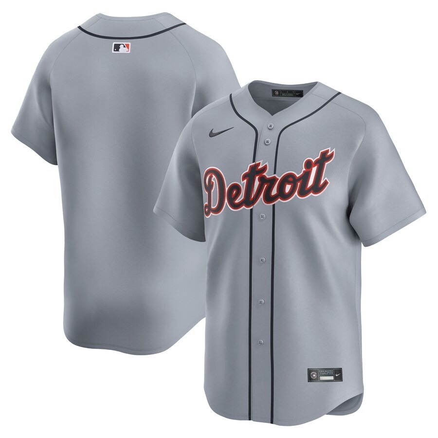 Men's Detroit Tigers  Nike Gray Road Limited Jersey - Jersey