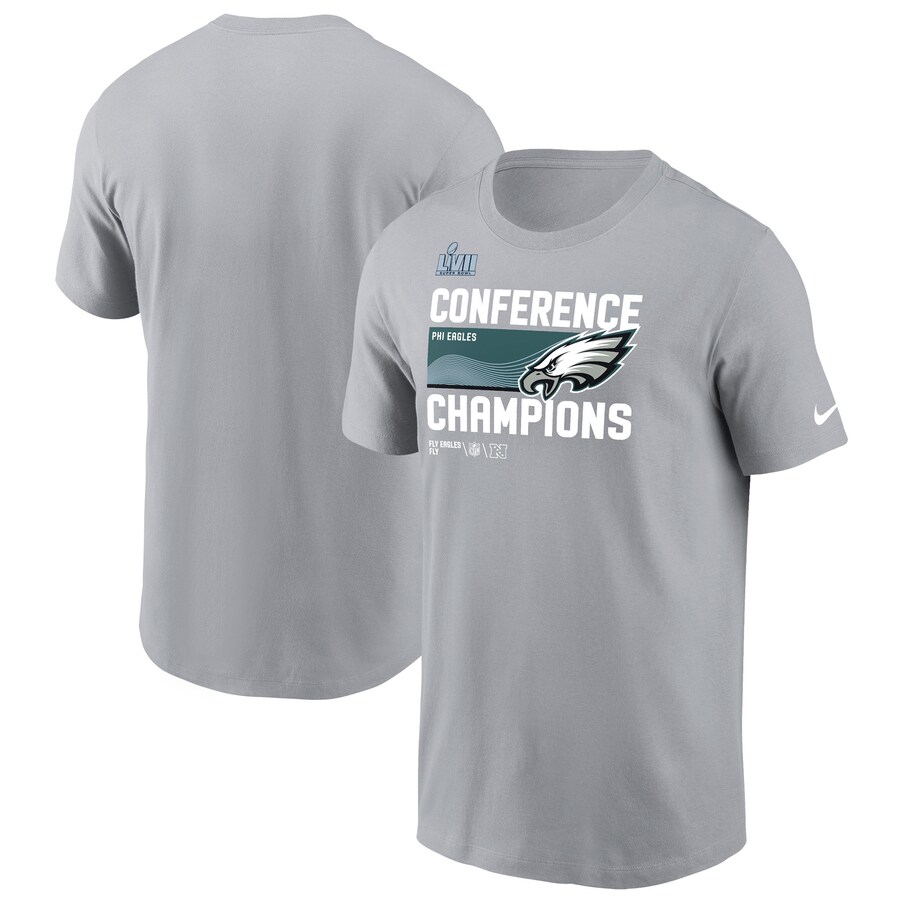 Men's Philadelphia Eagles Nike Gray 2022 NFC Champions Locker Room Trophy Collection T-Shirt - Jersey
