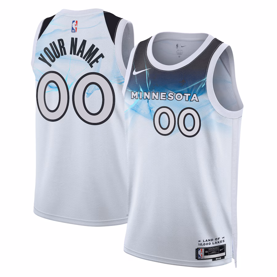 Unisex Minnesota Timberwolves Nike White 2024/25 Custom Swingman Jersey - City Edition - Jersey