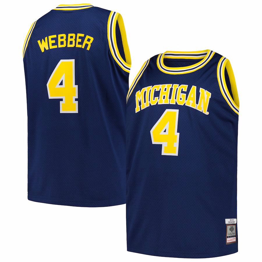 Men's Mitchell & Ness Chris Webber Navy Michigan Wolverines 1991/92 Big & Tall Swingman Jersey - Jersey