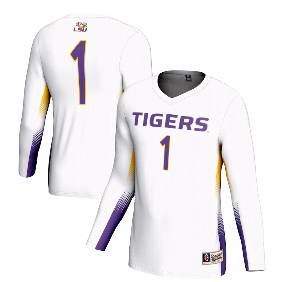 #1 LSU Tigers GameDay Greats Unisex Lightweight Volleyball Jersey - White - Jersey