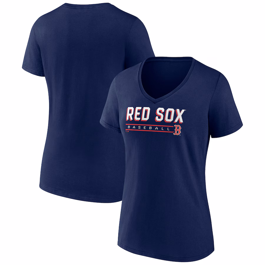 Women's Boston Red Sox Fanatics Navy V-Neck T-Shirt - Jersey
