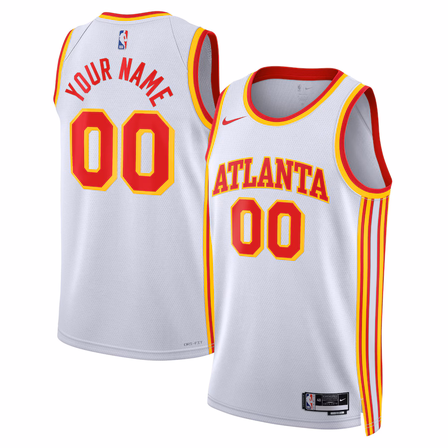 Unisex Atlanta Hawks Nike White Swingman Custom Jersey - Association Edition - Jersey
