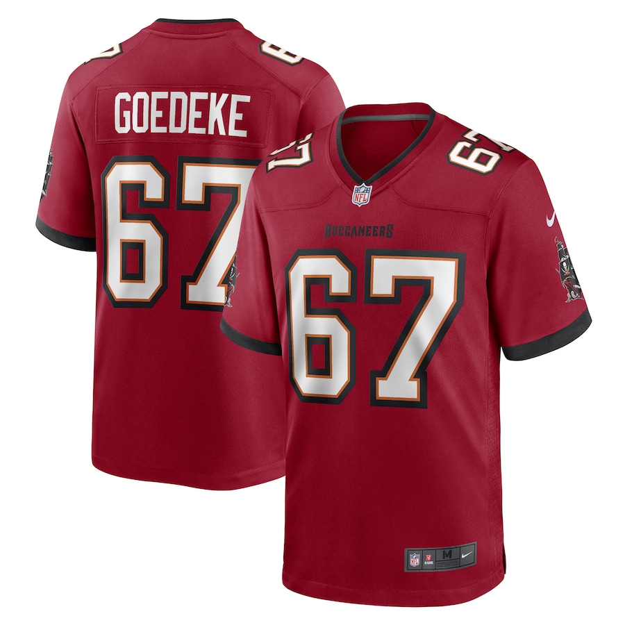 Men's Tampa Bay Buccaneers Luke Goedeke Nike Red Game Player Jersey - Jersey