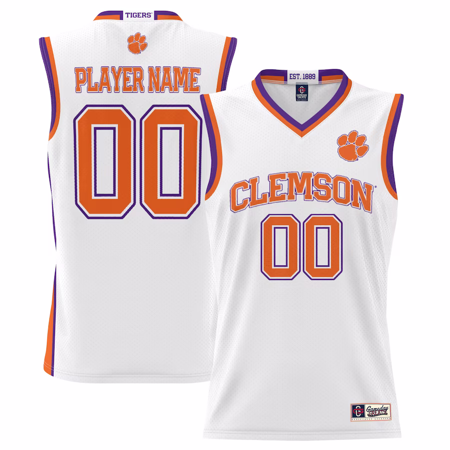 Clemson Tigers GameDay Greats Youth NIL Pick-A-Player Lightweight Basketball Jersey - White - Jersey