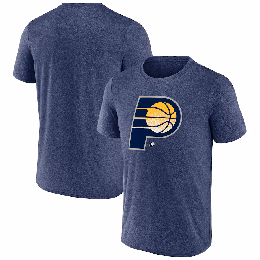 Men's Indiana Pacers Fanatics Heather Navy Iconic Overtime T-Shirt - Jersey
