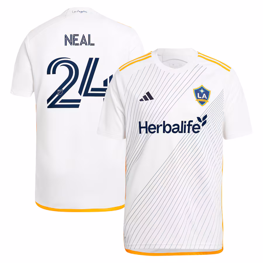 Men's LA Galaxy Jalen Neal adidas White 2024 Angeleno Kit Replica Player Jersey - Jersey