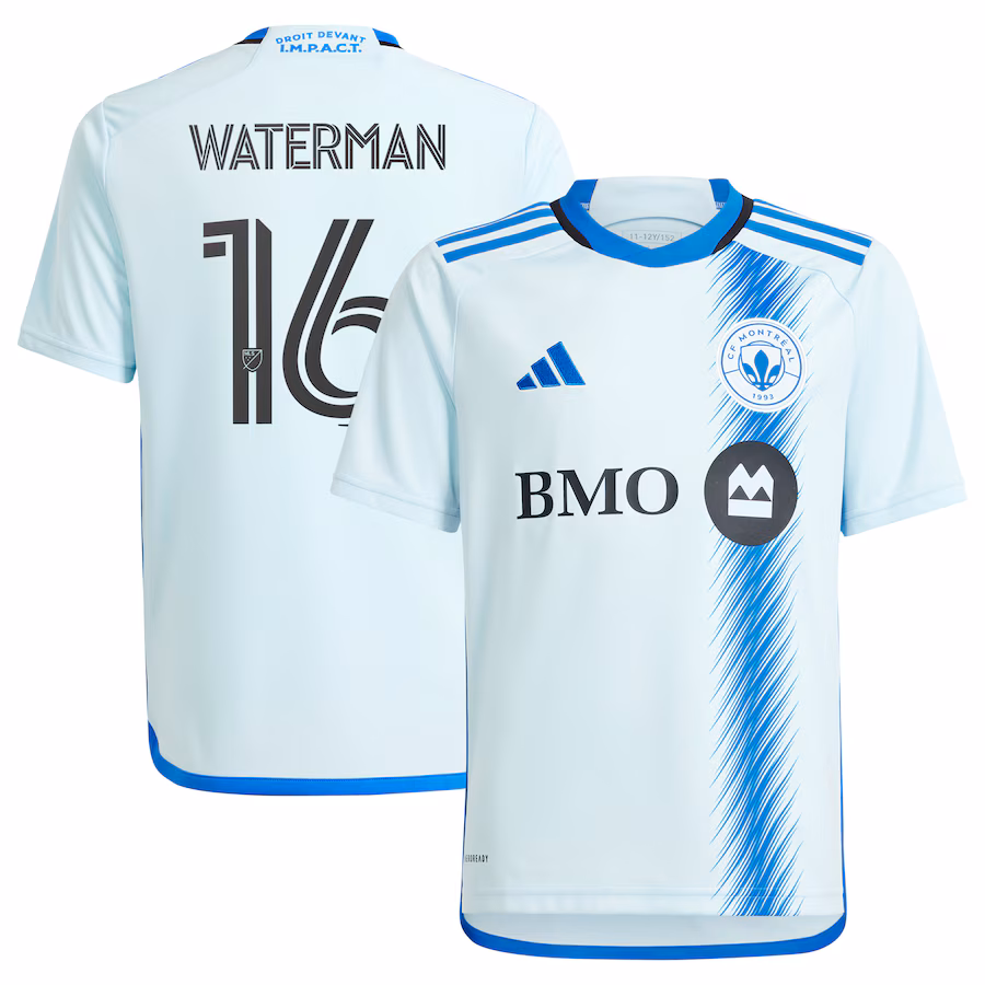 Youth CF Montreal Joel Waterman adidas Light Blue 2024 La Main Replica Player Jersey - Jersey