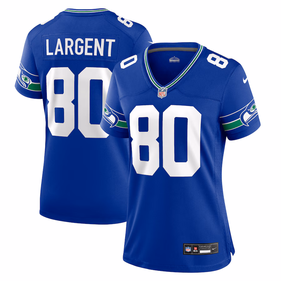 Women's Seattle Seahawks Steve Largent Nike Royal Throwback Retired Player Game Jersey - Jersey