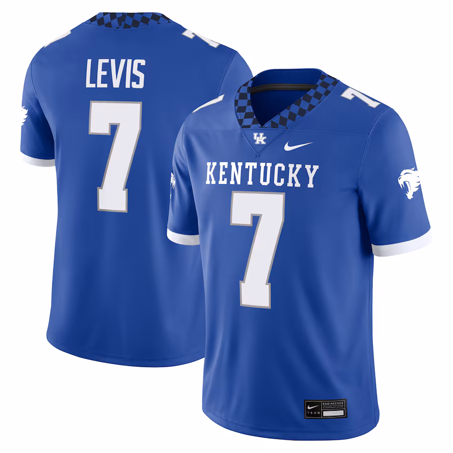 Men's Nike Will Levis Royal Kentucky Wildcats Player Game Jersey - Jersey